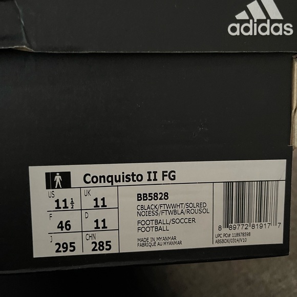 BNIB Black Adidas Soccer/Football Cleats - Picture 5 of 5